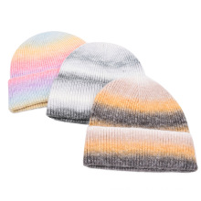 Fashion Tie Dye Beanie Hat Knitted Winter Hat, Warm Autumn Winter Knitted Beanie Hats for Women Men